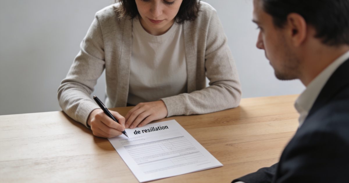 client signe formulaire de resiliation devant conseiller