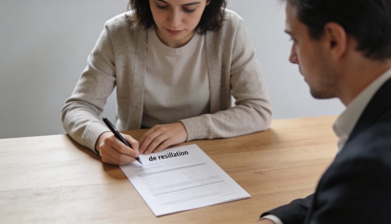 client signe formulaire de resiliation devant conseiller