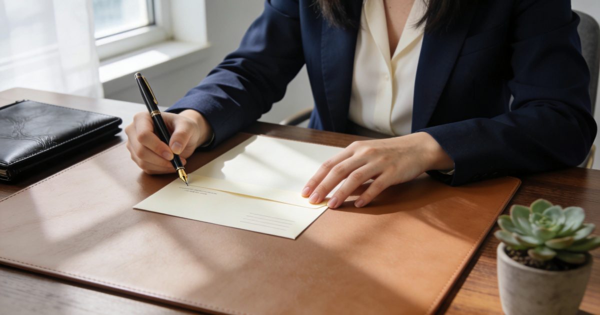 jeune femme assise tapant une lettre professionnelle