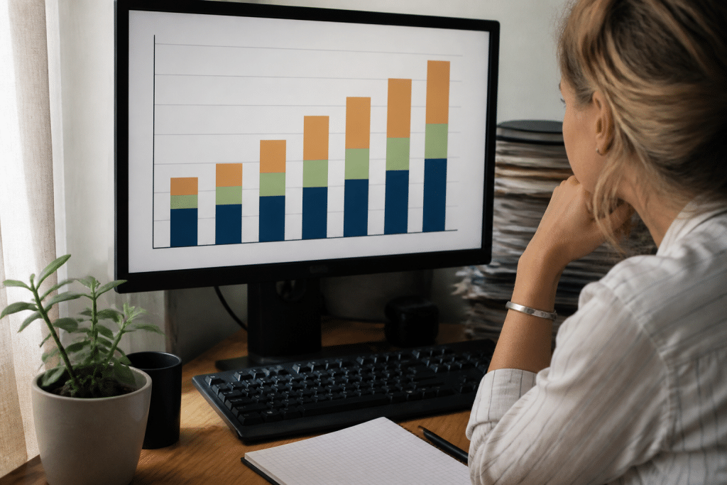 Tableau avec barème fiscal en trois tranches de pourcentages