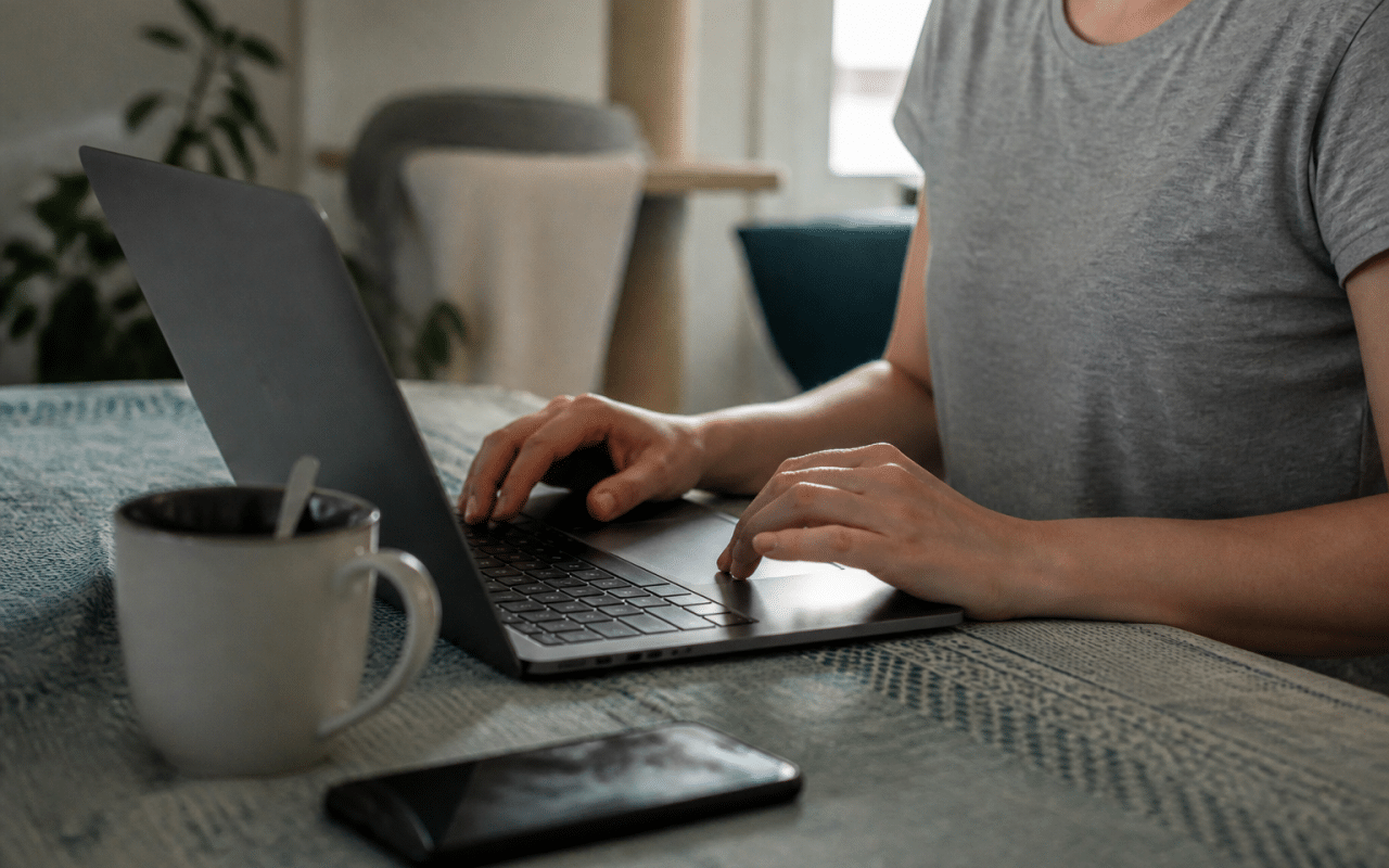 Ordinateur portable affichant formulaire allocation logement en ligne