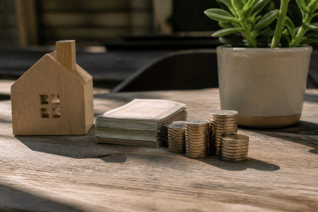 Portefeuille d'investissement réparti entre immobilier, obligations et actions