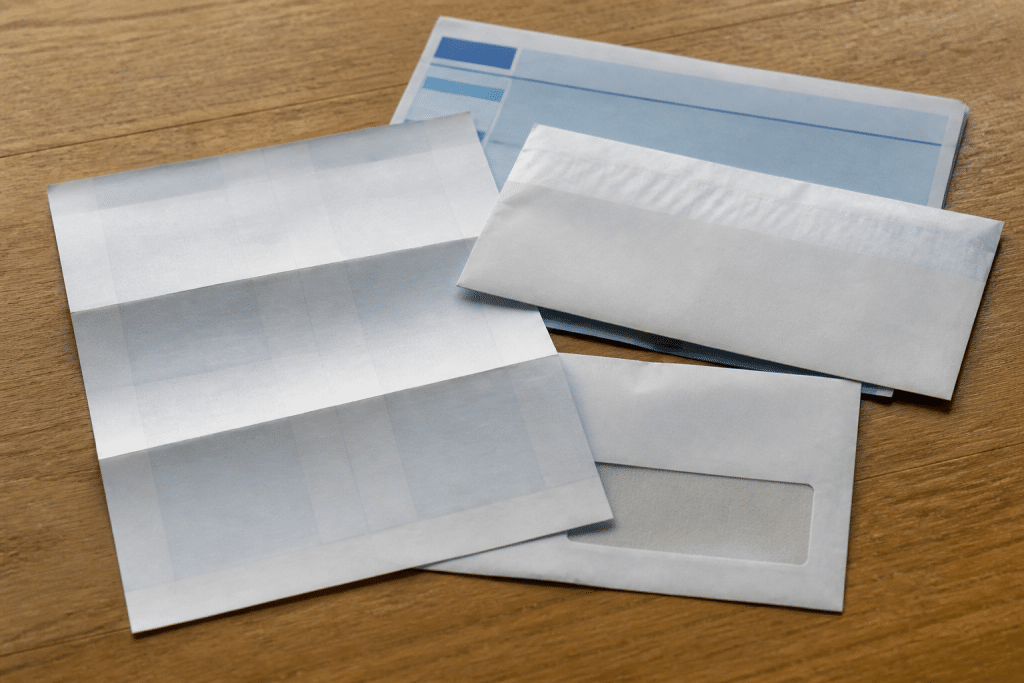 Relevé bancaire vierge avec RIB papier et formulaire CAF