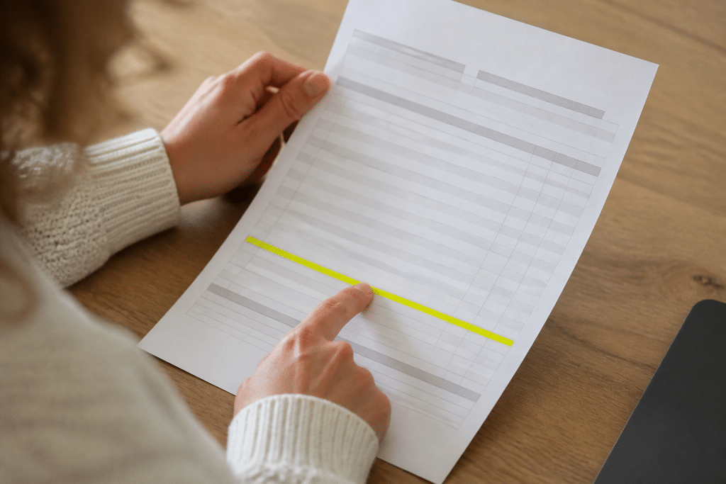 Bulletin de salaire avec retenue de dix pour cent surlignee